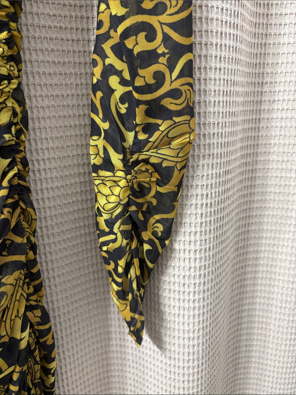 WNTRMSE Black & Gold One-Shoulder Ruched Dress - Picture 10 of 13